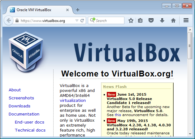VirtualBox website