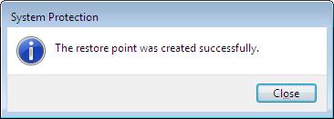 Restore point success!